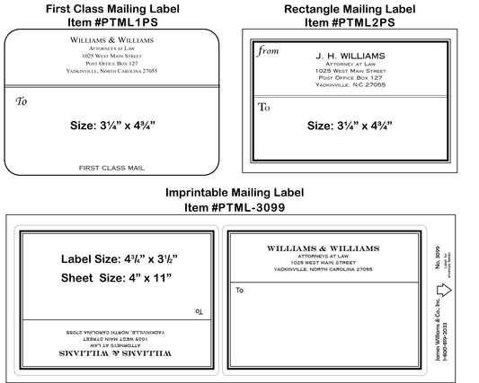 Printed Mailing Labels, White, Peel & Stick, Black Ink