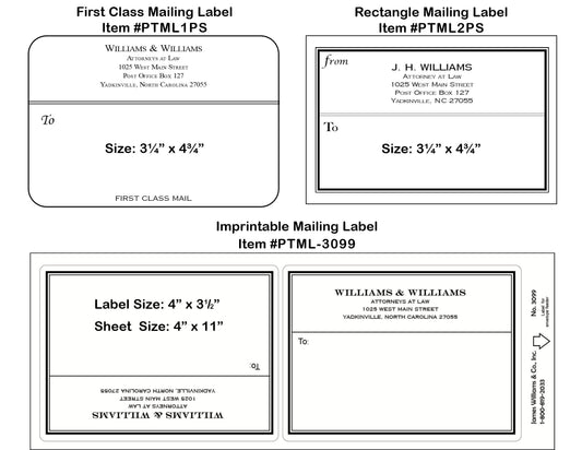 Printed Mailing Labels, White, Peel & Stick, Black Ink