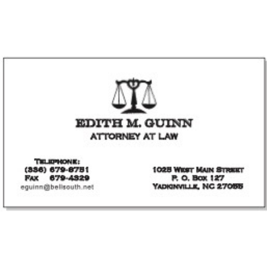 Raised Letter Professional Cards, White w/Black Ink